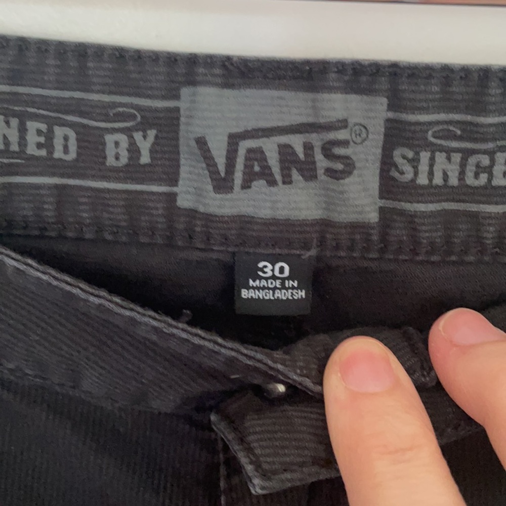 Vans Black Corduroy Straight Leg Pants 30x30